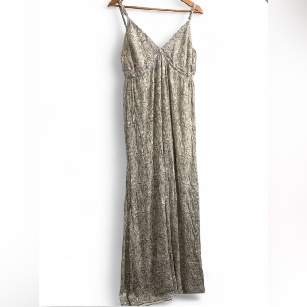 O'Neill Paisley Print White and Black maxi dress flowy woven sundress Size-M